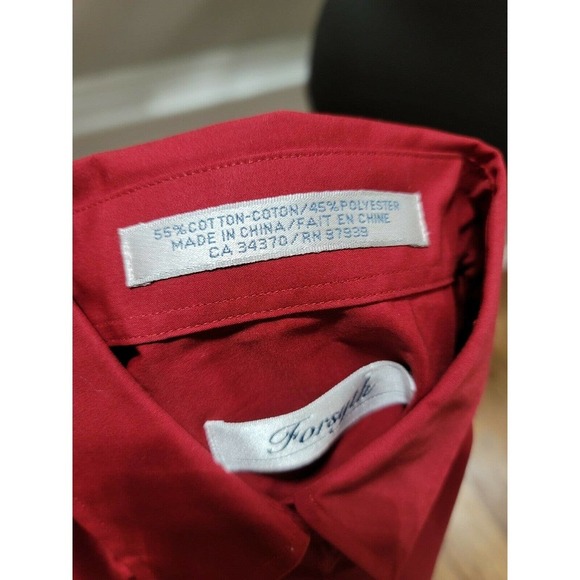 Forsyth Women's Burgundy Cotton Long Sleeve Collared Button Up Top Size Small - Picture 9 of 12